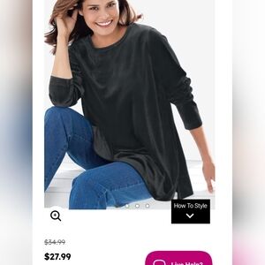 Woman Within - Black Valour Top - Necklace Not Included